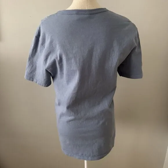 Vintage Champion‎ Blue Embroidered Rose Short Sleeve T-Shirt Size Medium - Picture 3 of 6